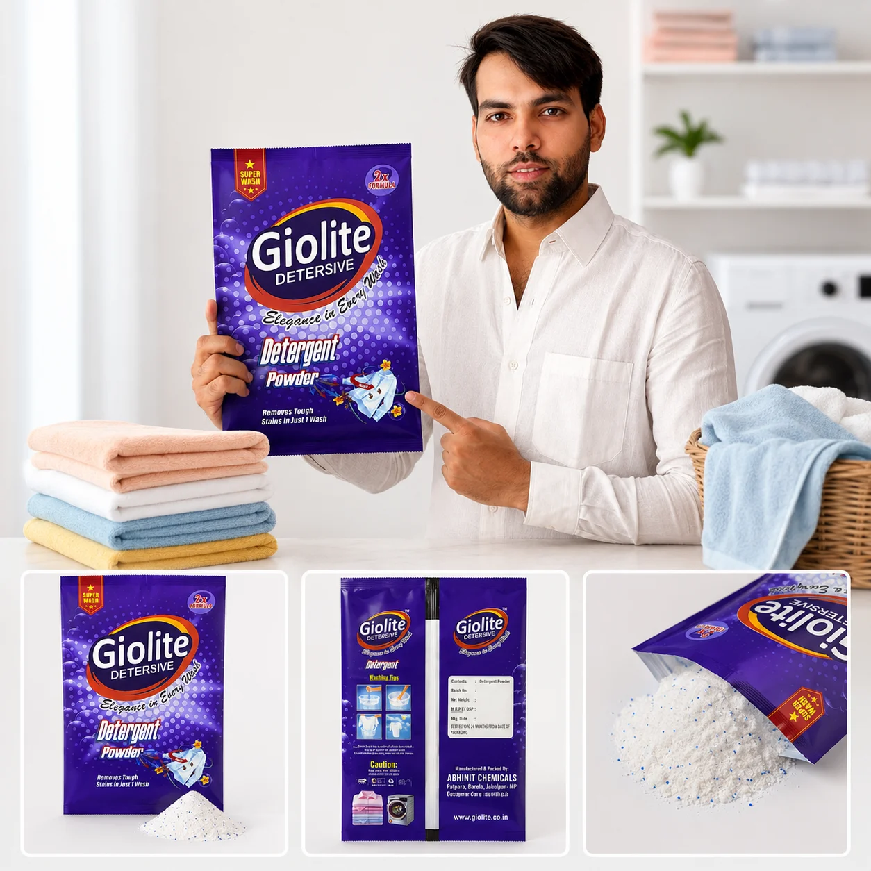 Giolite Detergent Powder One Wash